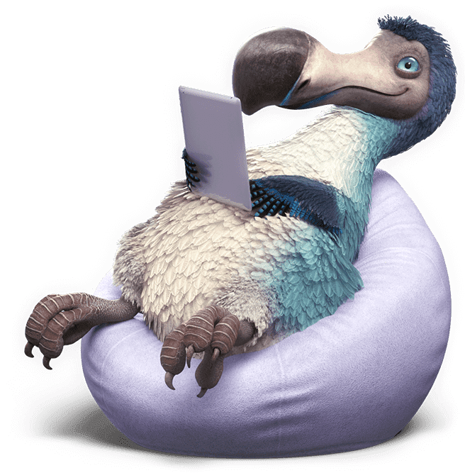 dodo sitting on beanbag