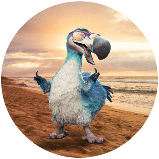 dodo solar campaign- dodo is on the beach