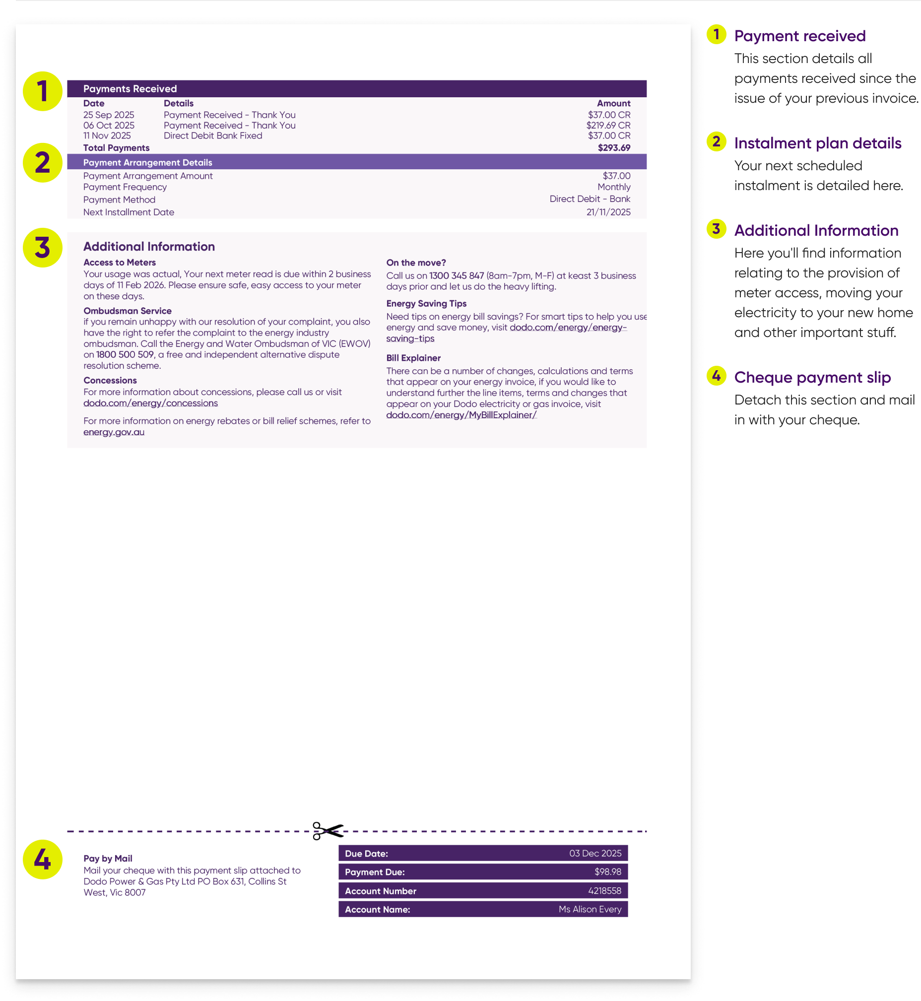 An electricity bill