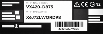 Password shown on product label