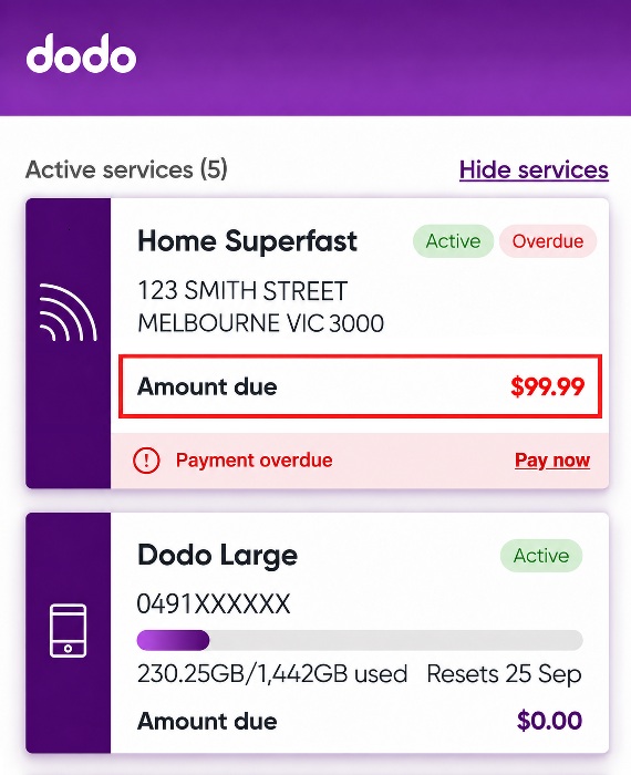 Image showing an overdue account