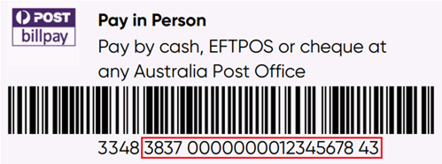 Image showing billpay reference number