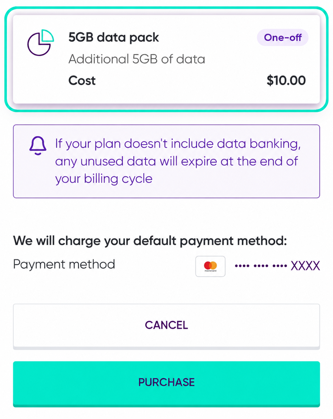 Image of the Add-ons purchase screen