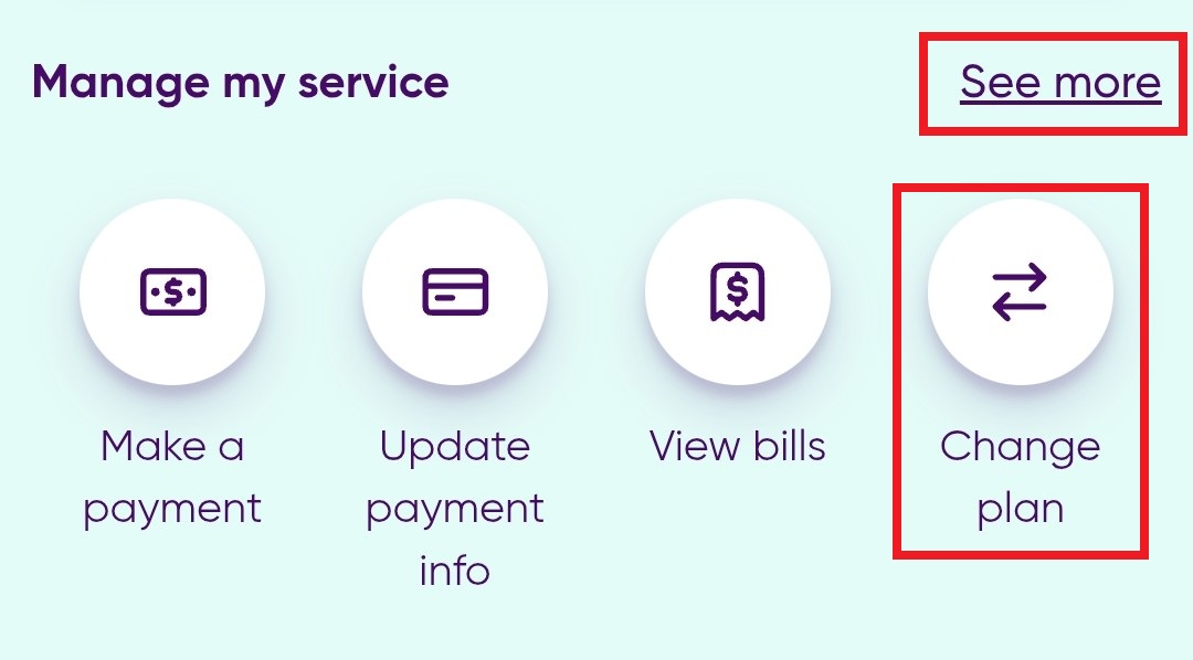 Image showing Change Plan and See more options