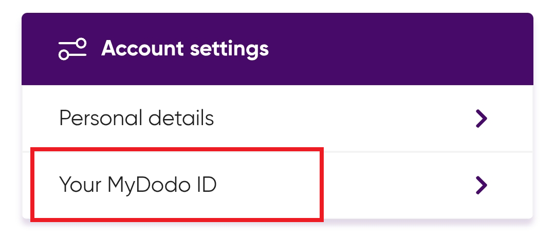 Image showing Your MyDodo ID