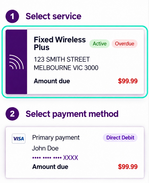 Image showing payment method selection