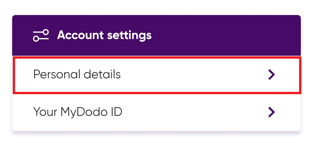 Image showing update personal details 