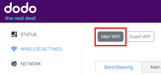 Image showing Main WiFi in the menu